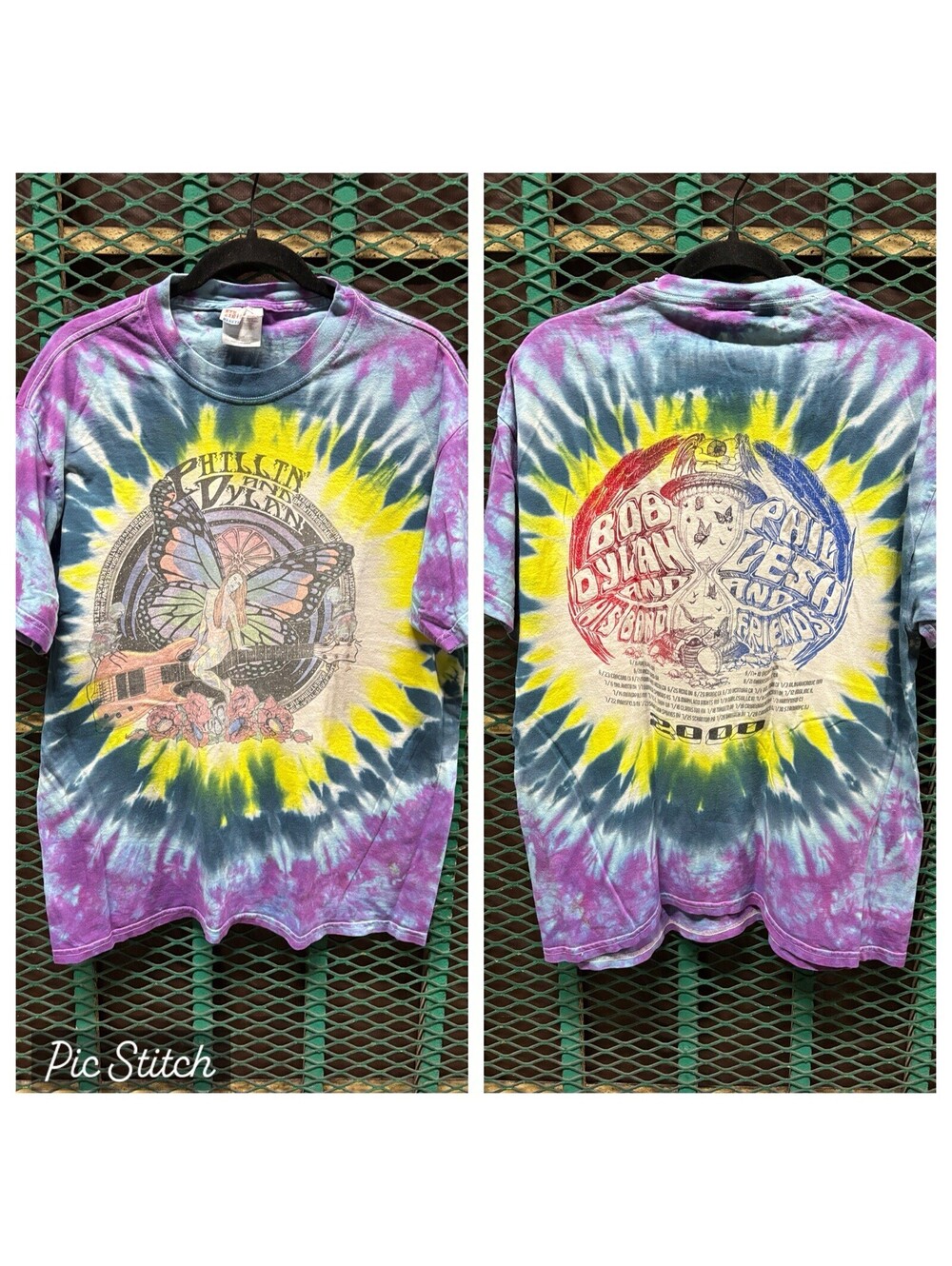 Vintage Bob Dylan Phil Lesh Phillin 2000 Tour Shirt L arge Grateful Dead GDM